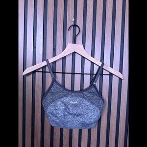 GymShark Bra Top Small Womens Nylon Stretch Open Back Sports Gray